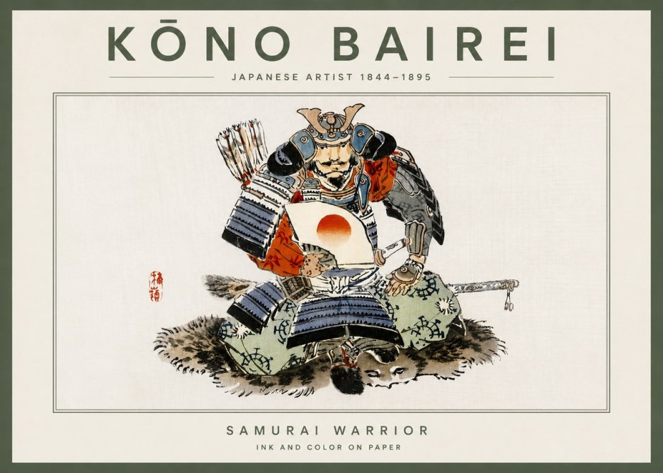 Kōno Bairei Samurai Warrior No4 - Poster