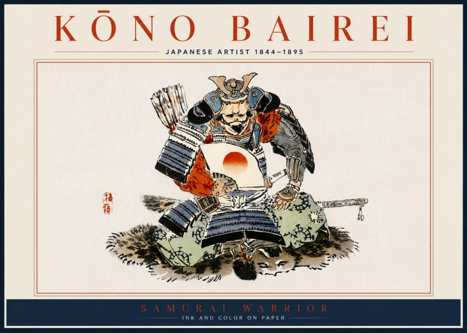 Kōno Bairei Samurai Warrior No5 - Poster