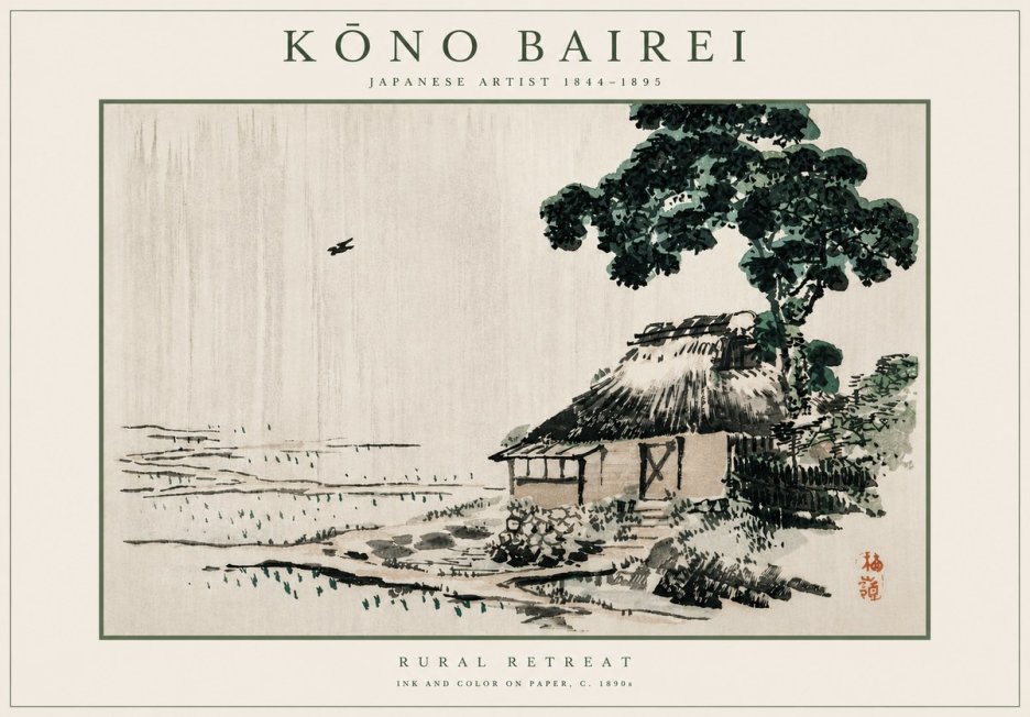 Kōno Bairei Rural Retreat No6 - Poster