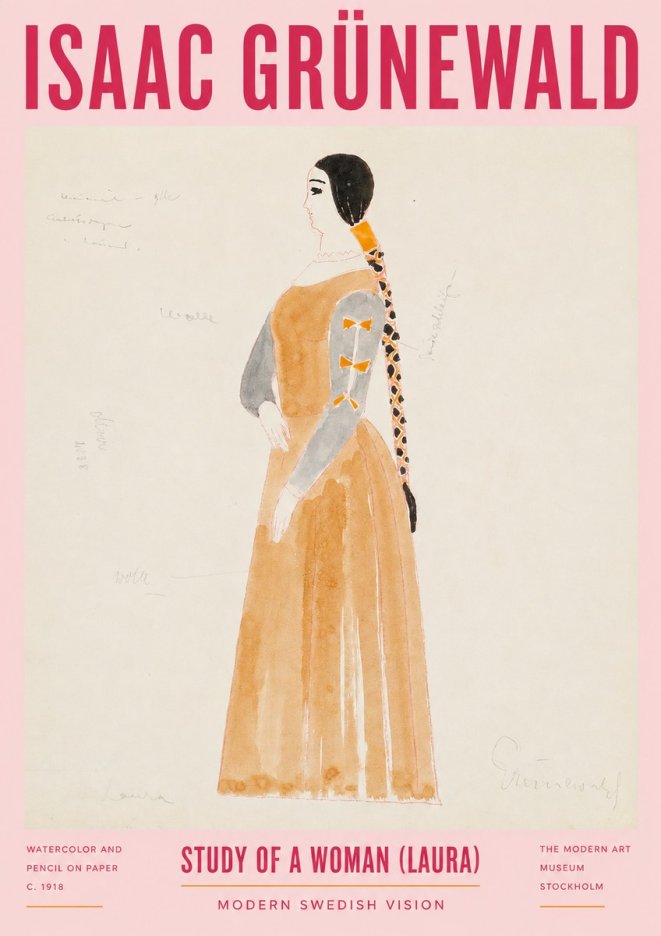Isaac Grünewald Study of a Woman (Laura) No2 - Poster