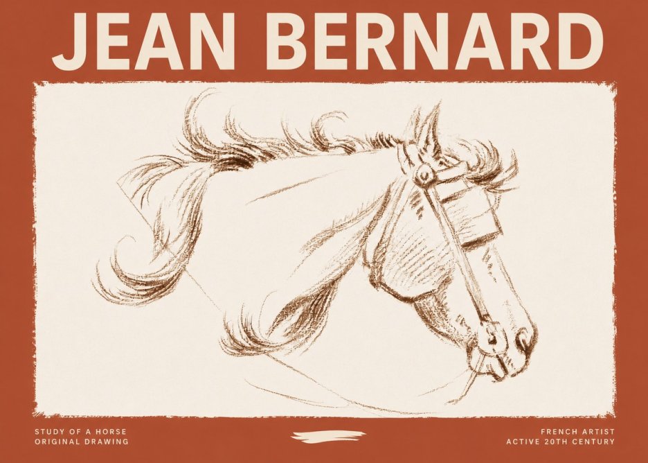 Jean Bernard Study of a Horse I No3 - Poster