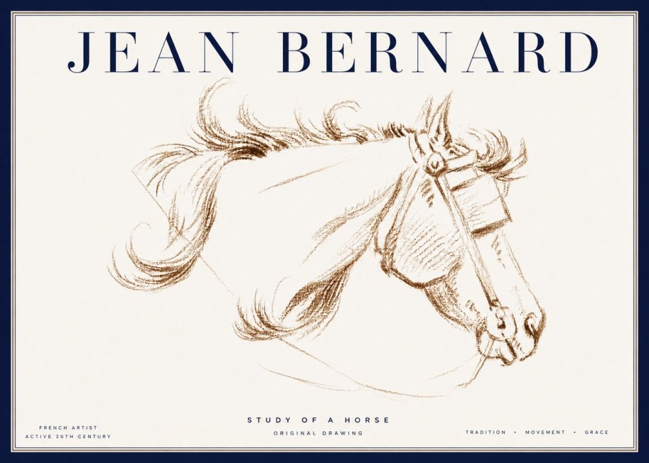 Jean Bernard Study of a Horse I No4 - Poster