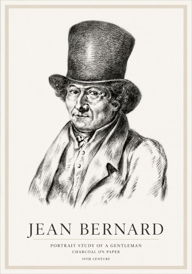Jean Bernard Portrait Study of a Gentleman No1 - Poster