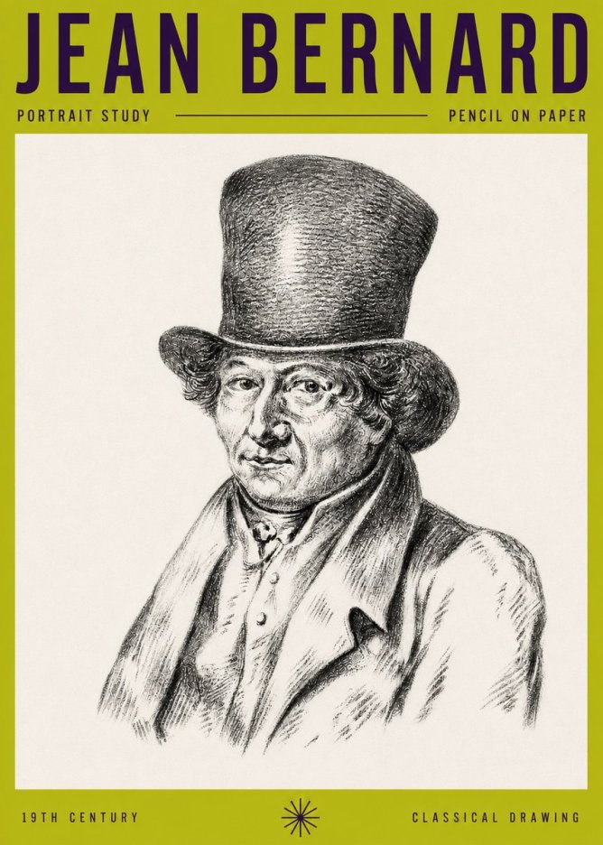 Jean Bernard Portrait Study of a Gentleman No5 - Poster