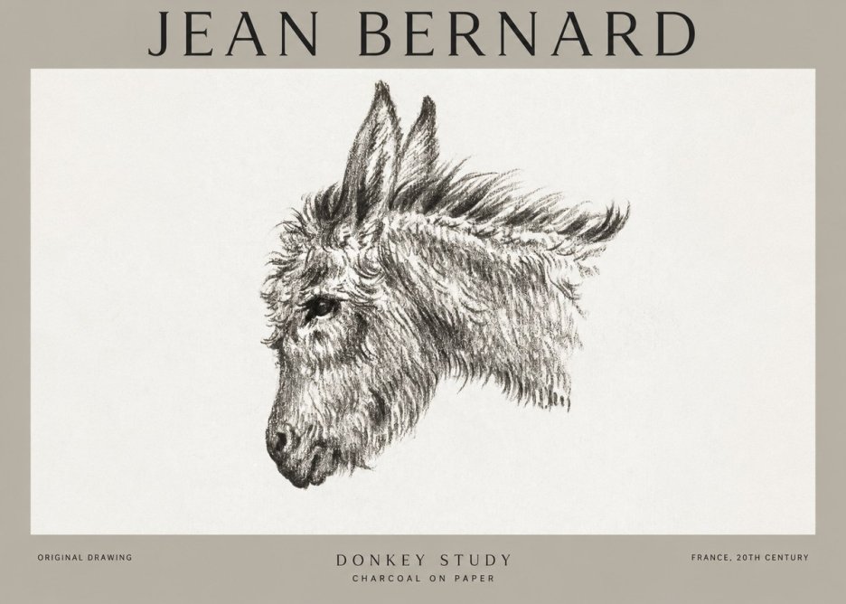 Jean Bernard Donkey Study I No1 - Poster