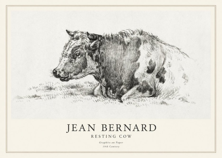 Jean Bernard Resting Cow I No1 - Poster