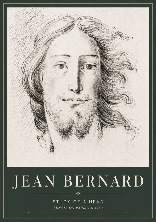Jean Bernard Study of a Head No6 - Poster