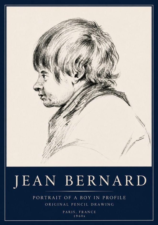 Jean Bernard Portrait Study II No5 - Poster