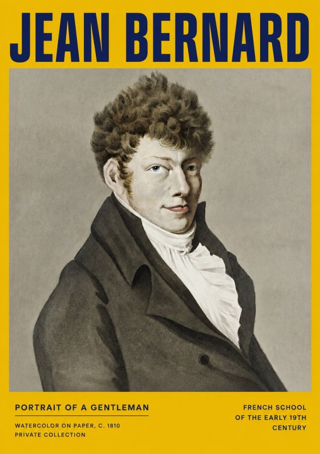 Jean Bernard Portrait of a Young Man No4 - Poster