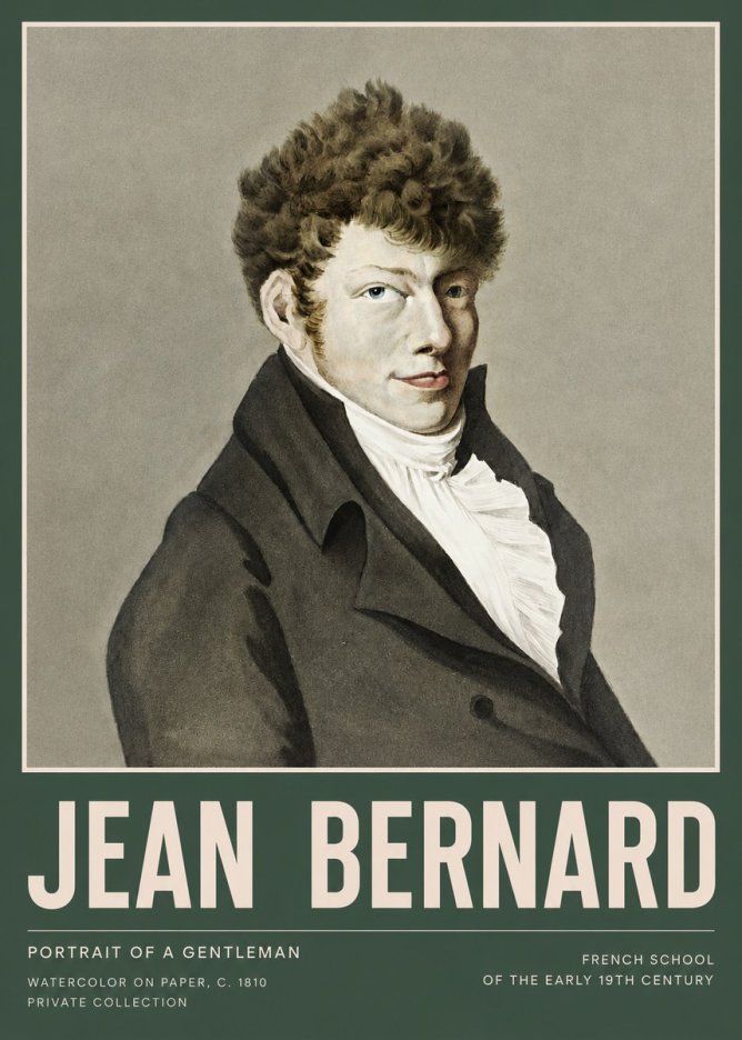 Jean Bernard Portrait of a Young Man No5 - Poster