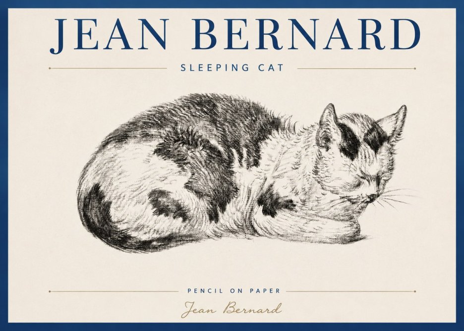 Jean Bernard Sleeping Cat I No3 - Poster