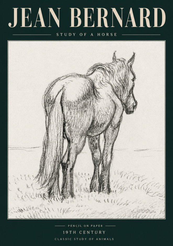 Jean Bernard Study of a Horse II No5 - Poster