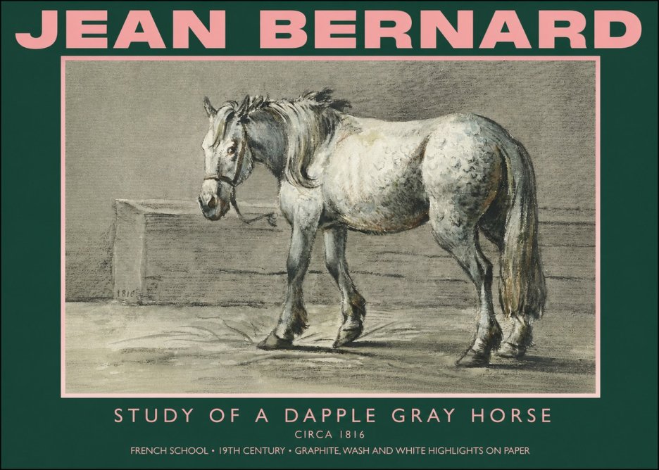 Jean Bernard Study of a Dapple Gray Horse No4 - Poster