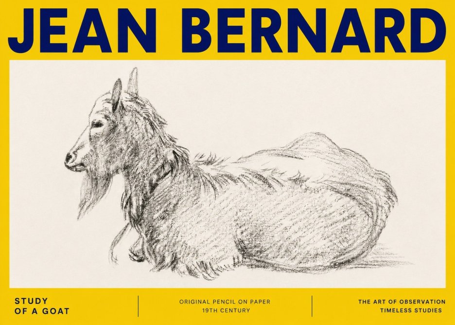 Jean Bernard Study of a Goat I No4 - Poster