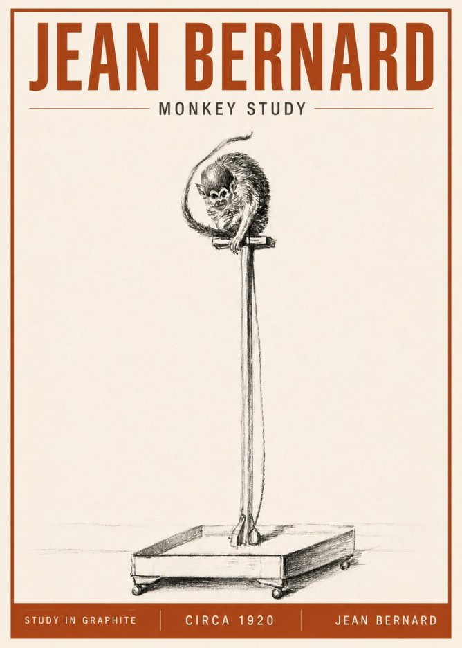 Jean Bernard Monkey Study No5 - Poster