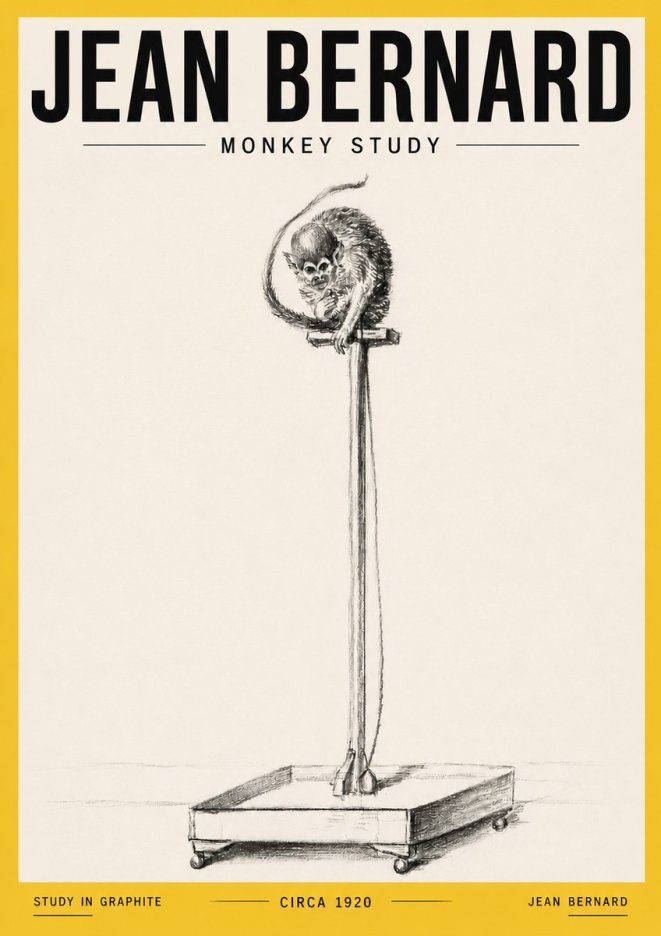 Jean Bernard Monkey Study No6 - Poster