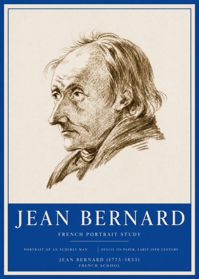 Jean Bernard Portrait of an Elderly Man No2 - Poster