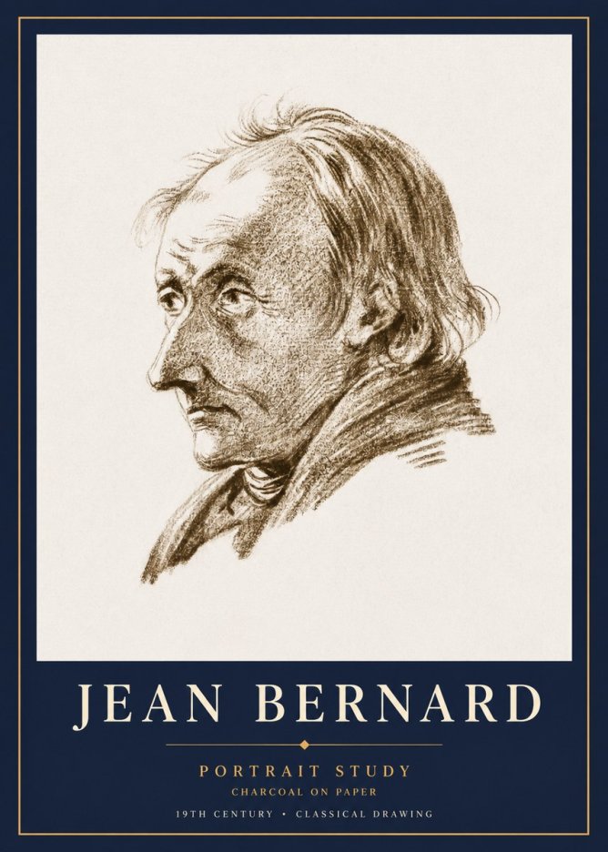 Jean Bernard Portrait of an Elderly Man No5 - Poster