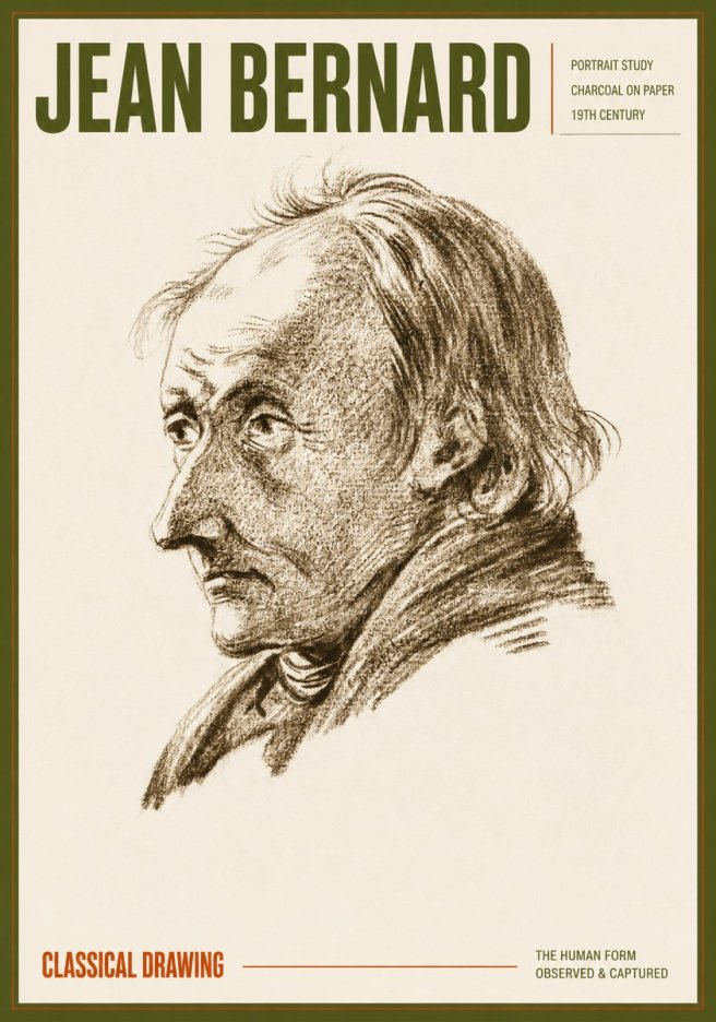 Jean Bernard Portrait of an Elderly Man No6 - Poster