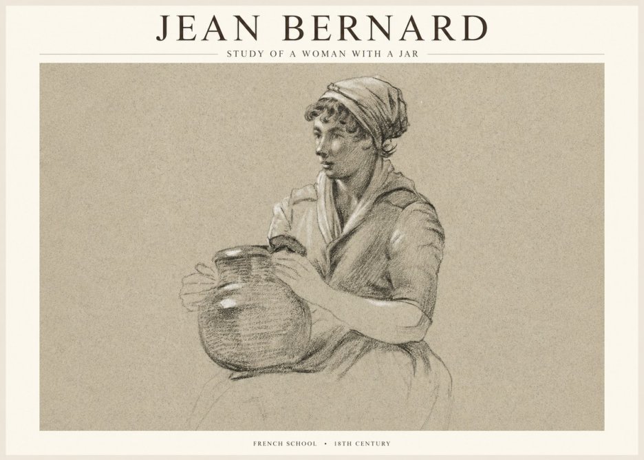 Jean Bernard Study of a Young Woman with a Pot No5 - Poster