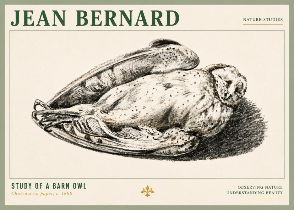 Jean Bernard Sleeping Owl No6 - Poster