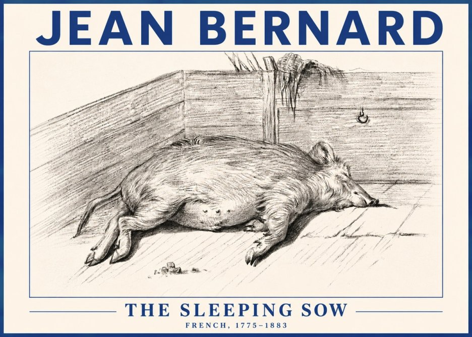 Jean Bernard The Sleeping Sow No5 - Poster