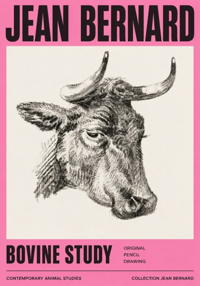 Jean Bernard Bovine Study I No3 - Poster