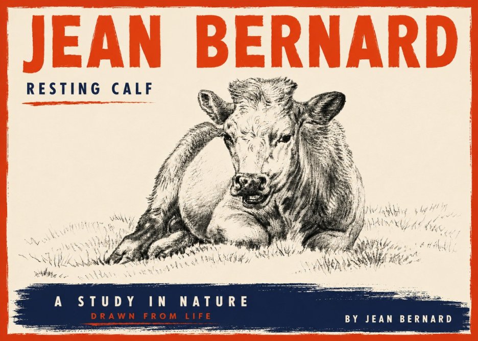 Jean Bernard Resting Calf I No6 - Poster