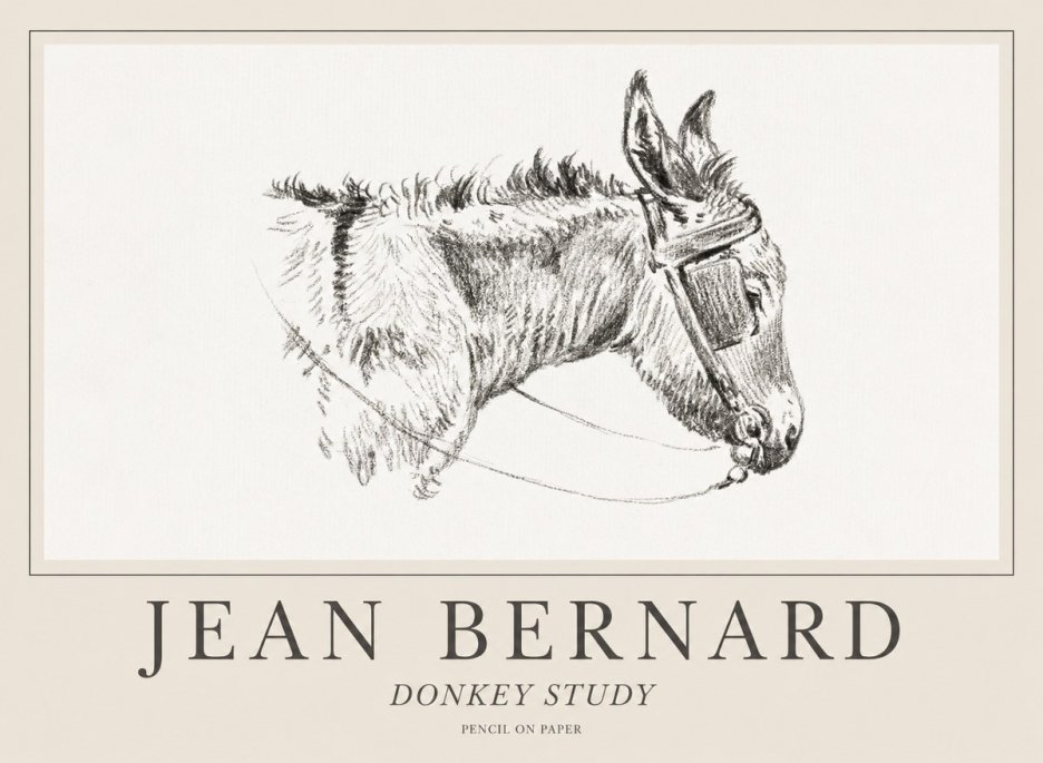 Jean Bernard Donkey Study II No1 - Poster