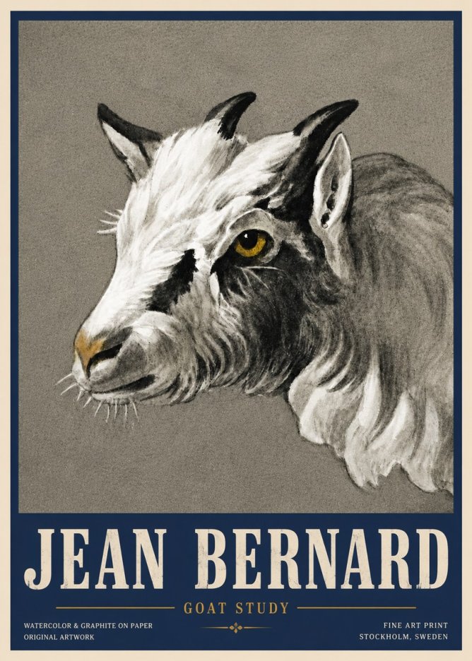 Jean Bernard Goat Study No6 - Poster