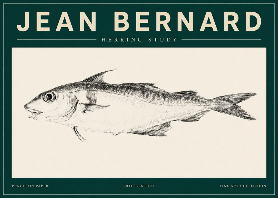 Jean Bernard Herring Study No4 - Poster