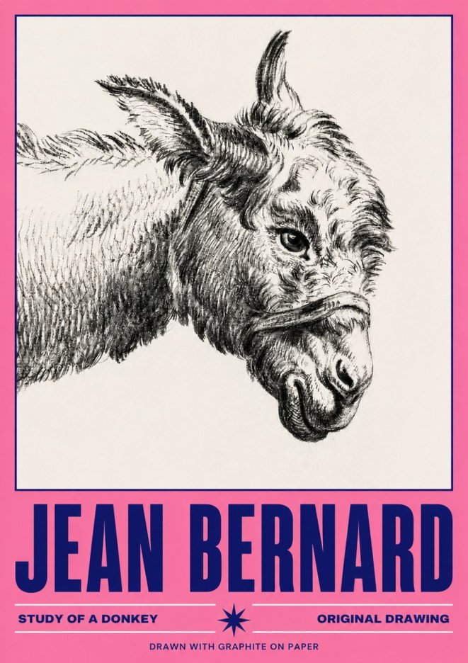 Jean Bernard Study of a Donkey I No4 - Poster