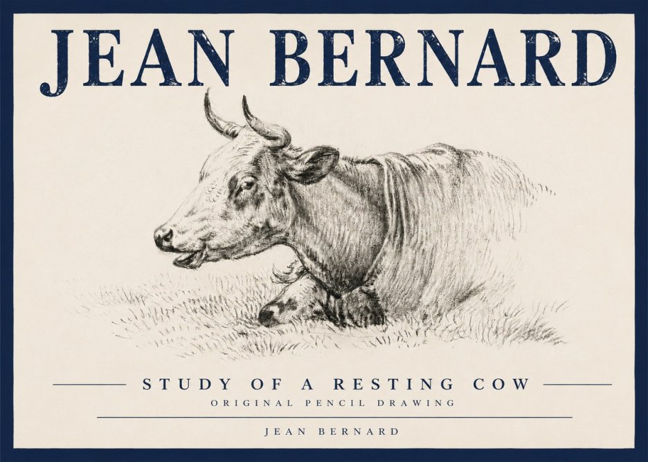Jean Bernard Study of a Resting Cow IV No4 - Poster