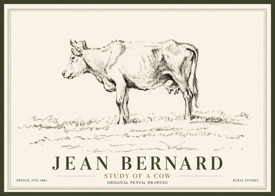 Jean Bernard Study of a Cow III No5 - Poster