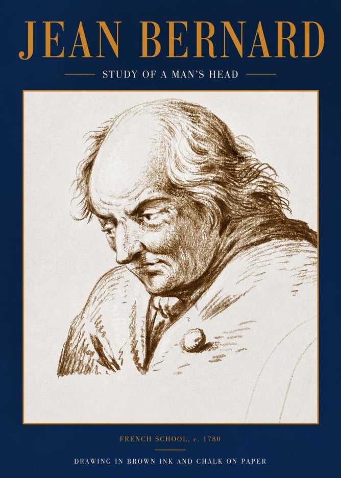 Jean Bernard Study of a Man's Head No3 - Poster