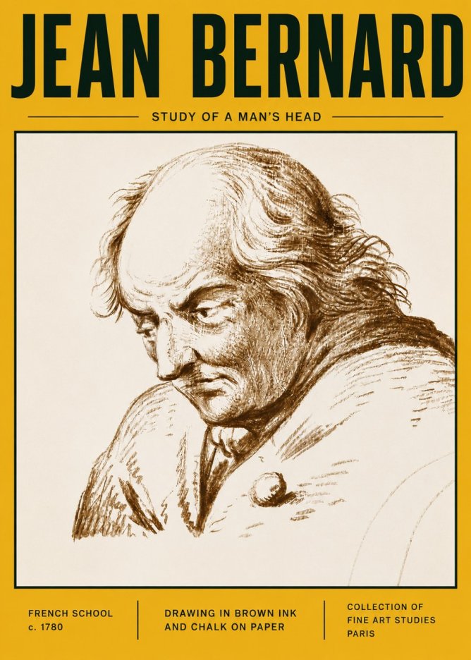 Jean Bernard Study of a Man's Head No6 - Poster