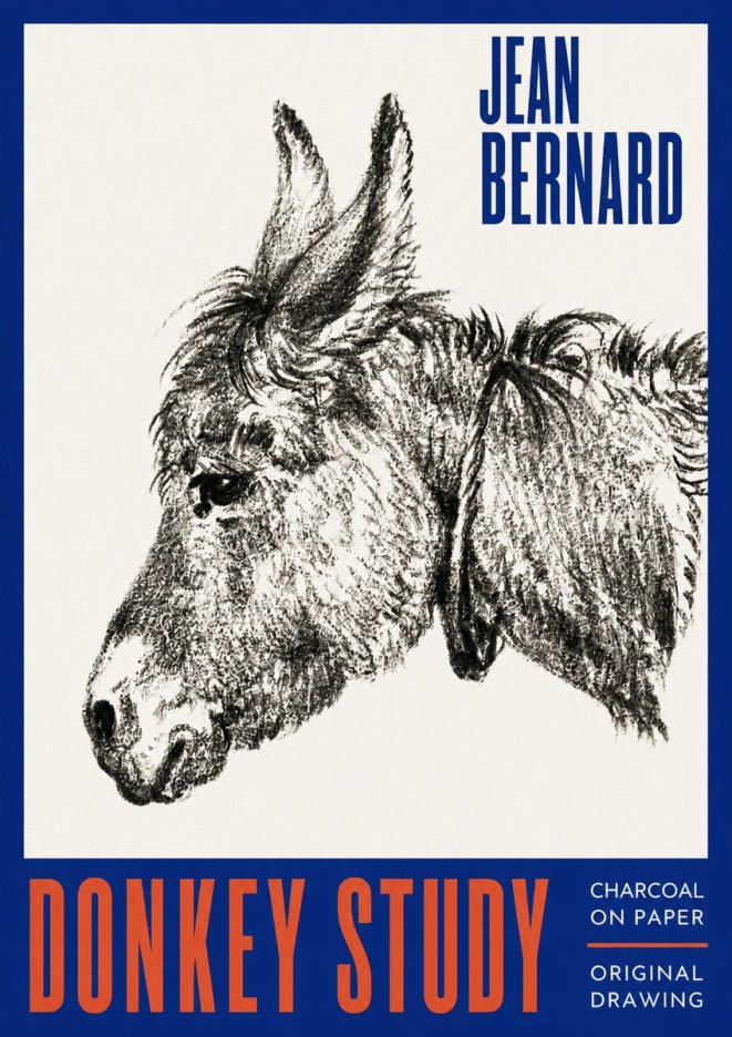 Jean Bernard Donkey Study III No2 - Poster