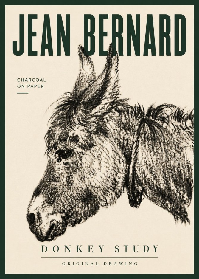 Jean Bernard Donkey Study III No6 - Poster