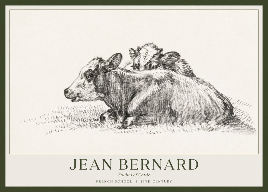 Jean Bernard Study of Cows No2 - Poster