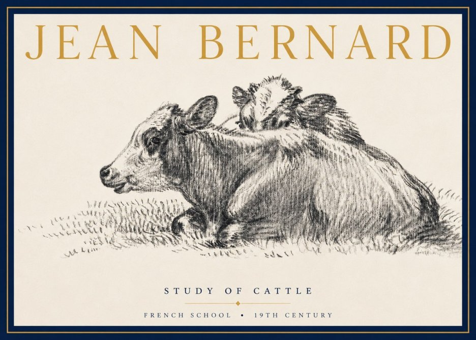 Jean Bernard Study of Cows No5 - Poster