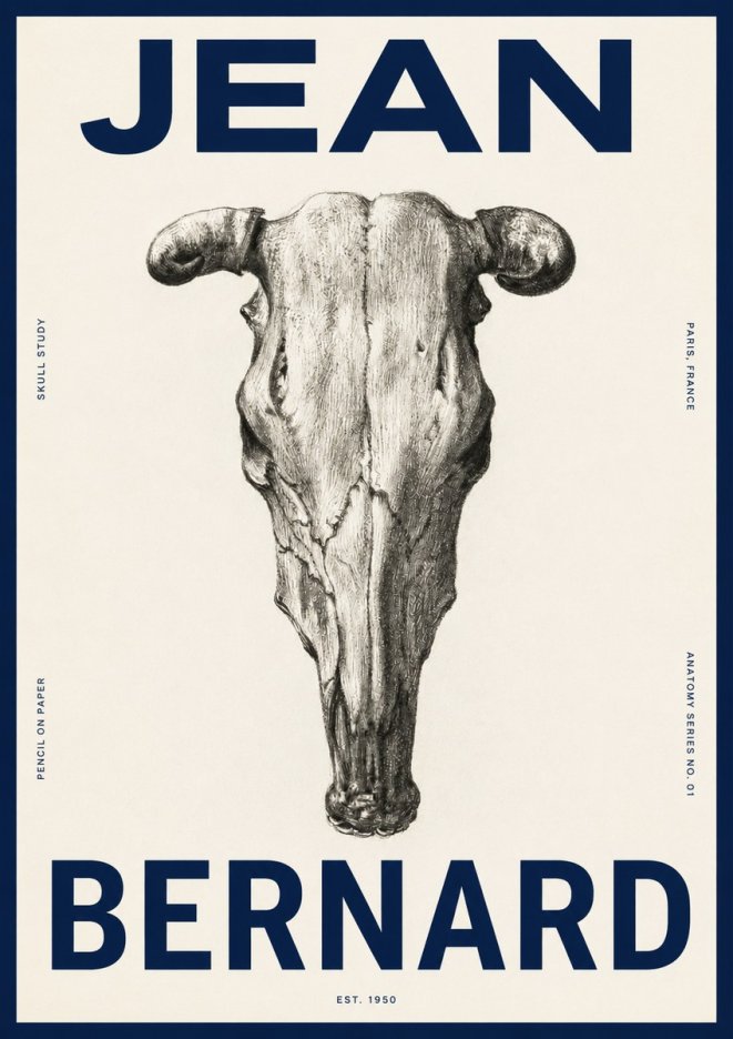 Jean Bernard Skull Study No4 - Poster