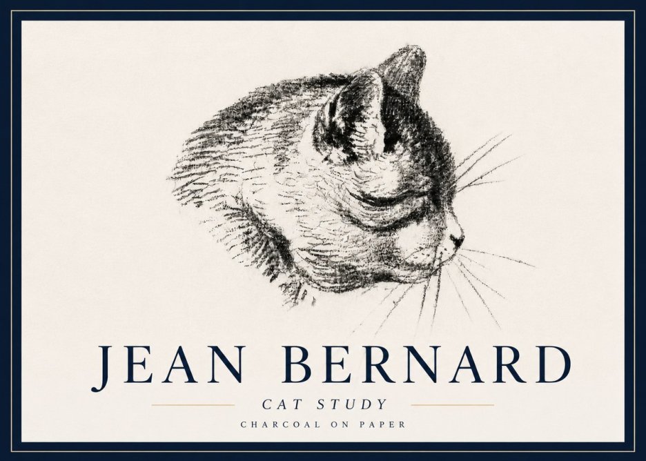 Jean Bernard Cat Study IV No6 - Poster