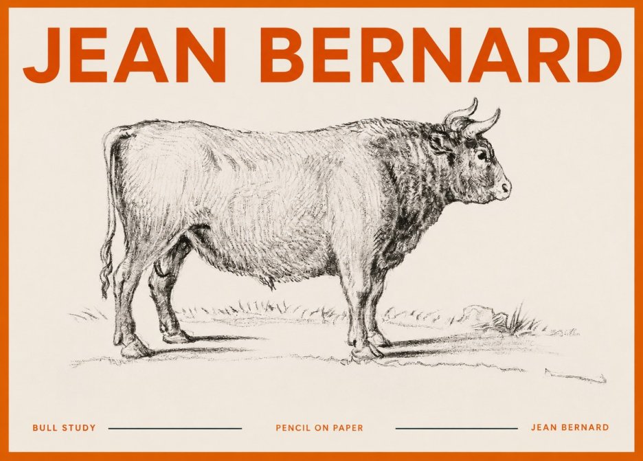 Jean Bernard Study of a Bull I No5 - Poster