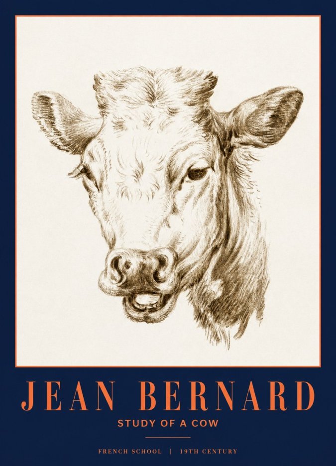 Jean Bernard Study of a Cow IV No3 - Poster