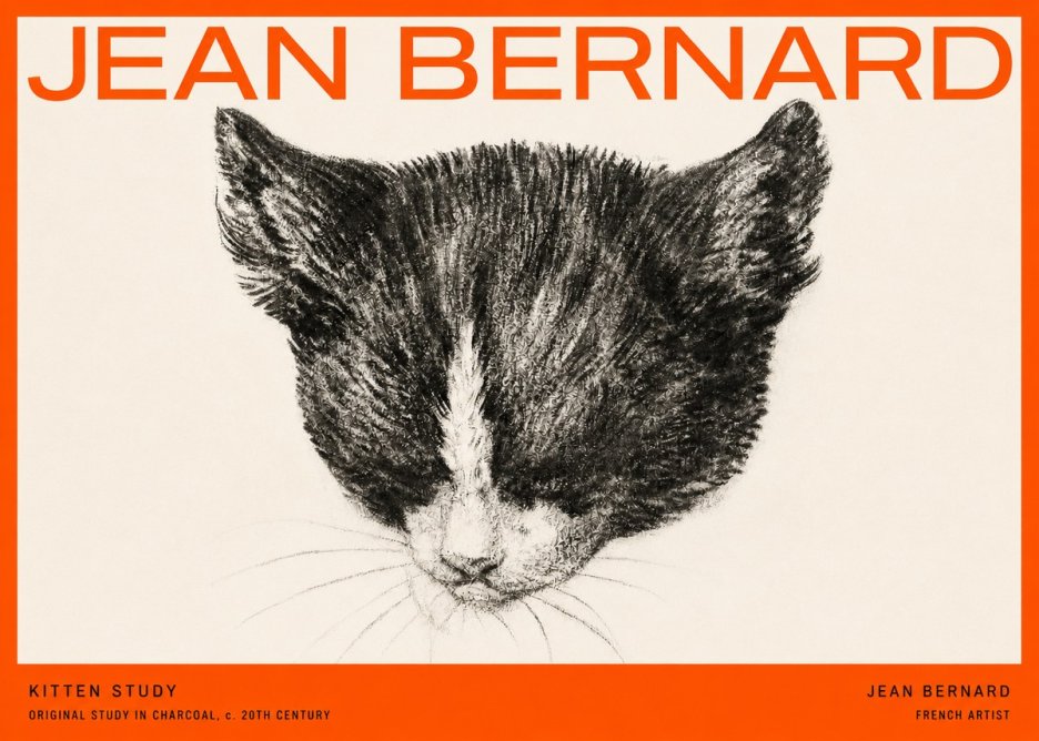 Jean Bernard Cat Study V No5 - Poster