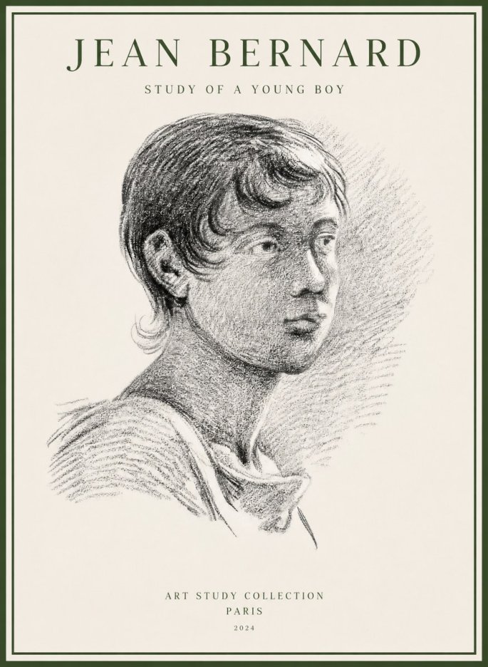 Jean Bernard Study of a Young Boy No1 - Poster