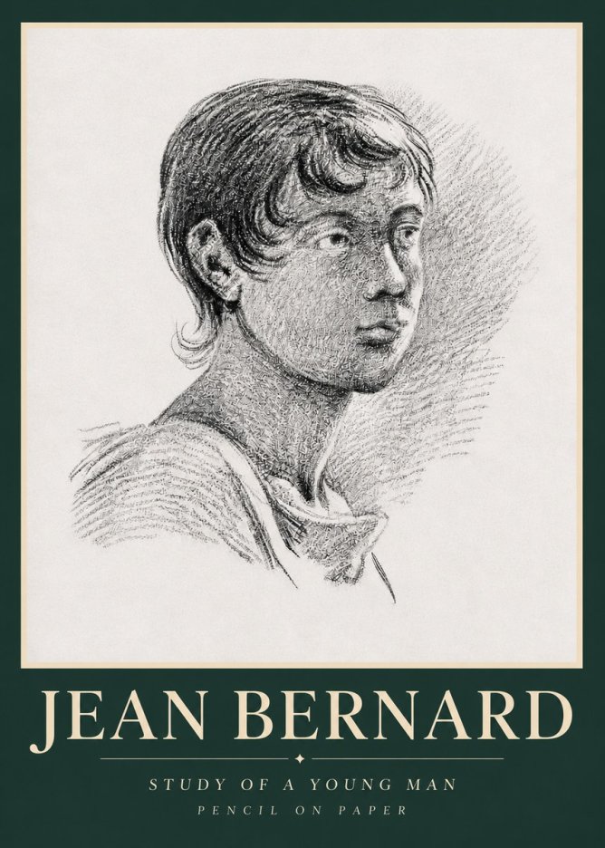 Jean Bernard Study of a Young Boy No5 - Poster