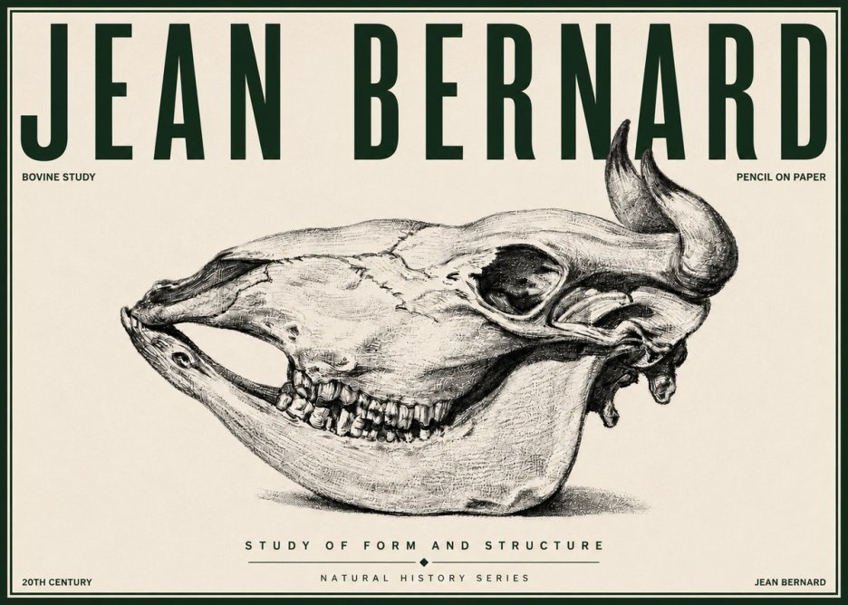 Jean Bernard Bovine Skull Study No4 - Poster