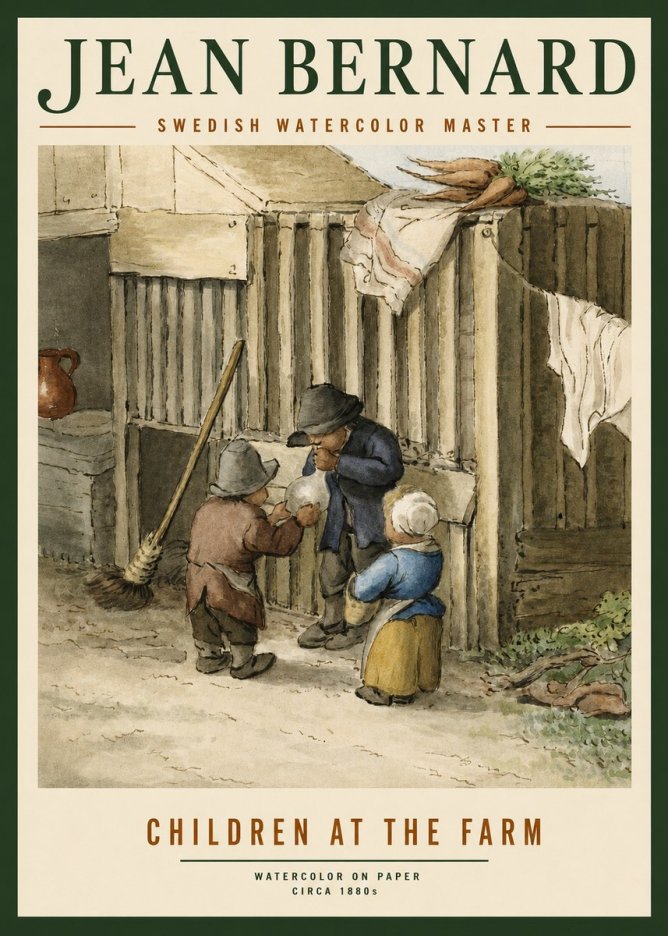 Jean Bernard Children at the Gate No4 - Poster