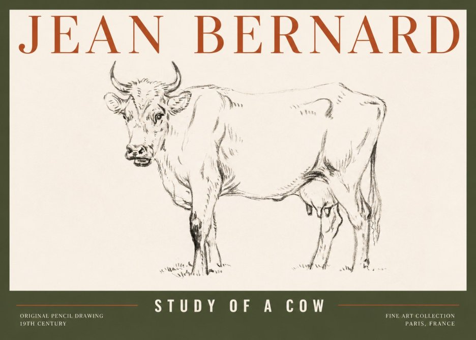 Jean Bernard Study of a Cow VI No2 - Poster